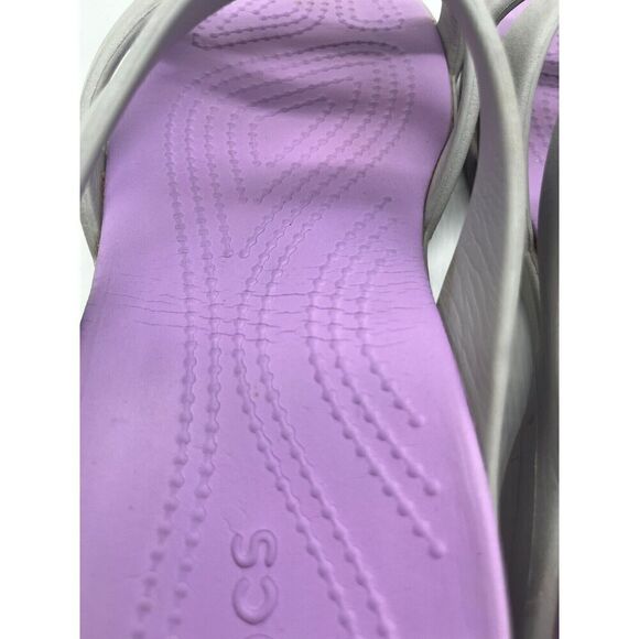 Crocs Meleen Twist Sandals Womens Gray Purple Summer Beach Comfort Size 10 - Picture 10 of 10